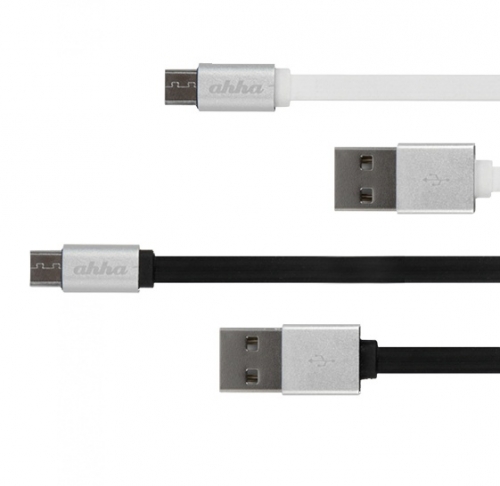 아하 5핀 고속충전 케이블 메탈커넥터 플랫 USB2.0 케이블(1M)