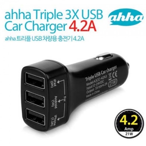[ahha] 아하 트리플 USB 4.2A 차량용 충전기 / 급속충전 /트리플/전기종호환