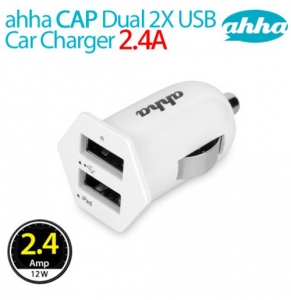 [ahha] 시거잭 아하 AHHA 캡 듀얼 USB 2.4A 미니 충전기 / 급속충전 / 듀얼 / 차량용 충전기