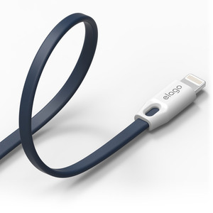 엘라고 8핀 라이트닝 케이블 화이트/진인디고 Tangle-free USB Cable for Apple Device 