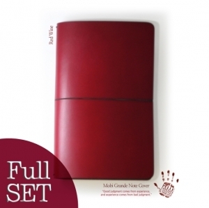 [MOBI]천연소가죽 만년다이어리 뫼비 그란데 커버 L - 레드와인 풀세트(노트3권+카드+지퍼/이태리베지터블통가죽) Mobi Grande Note Cover Diary 3T Full Set
